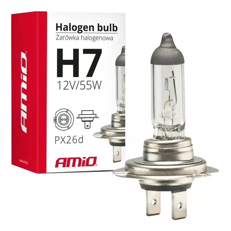 Галогенна лампа AMIO H7 12V 55W з УФ-фільтром E4 (01156)