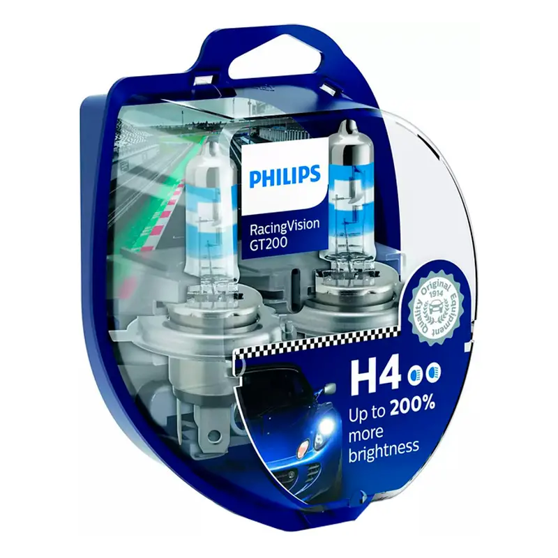 Лампа Philips Racing Vision GT200 H4 12V 55/60W 12342RGTS2