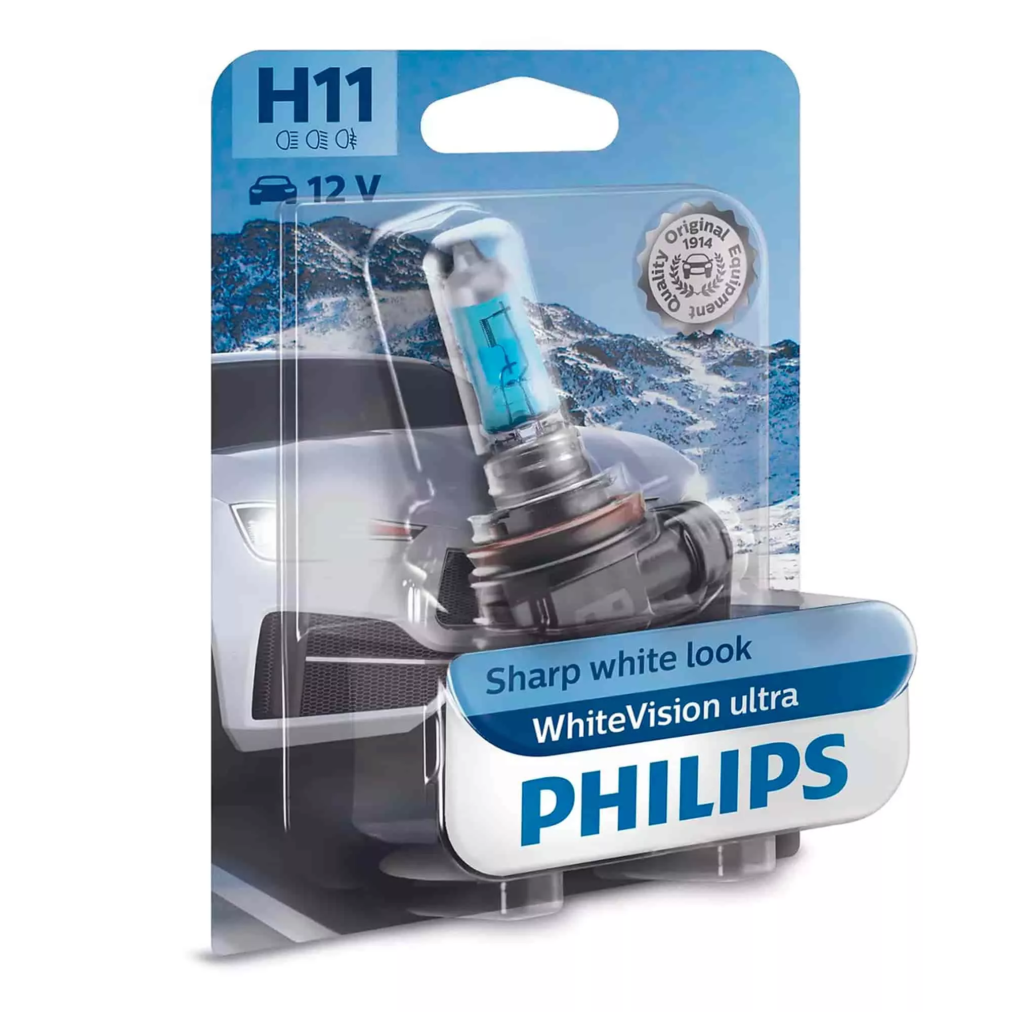 Галогенная лампа PHILIPS WhiteVision Ultra +60% H11 55W 12V 4000K 12362WVUB1