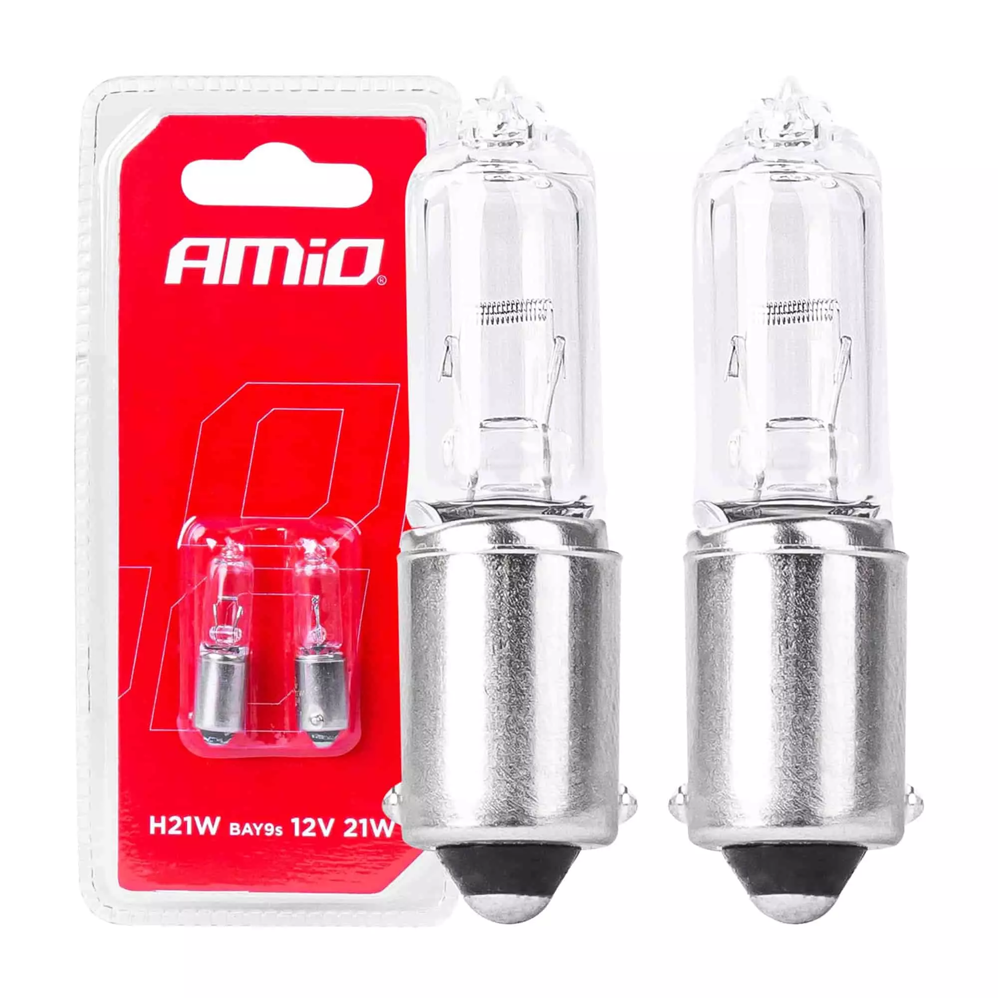 Галогенные лампочки Amio H21W 12V 21W BAY9S White 2шт (03357)