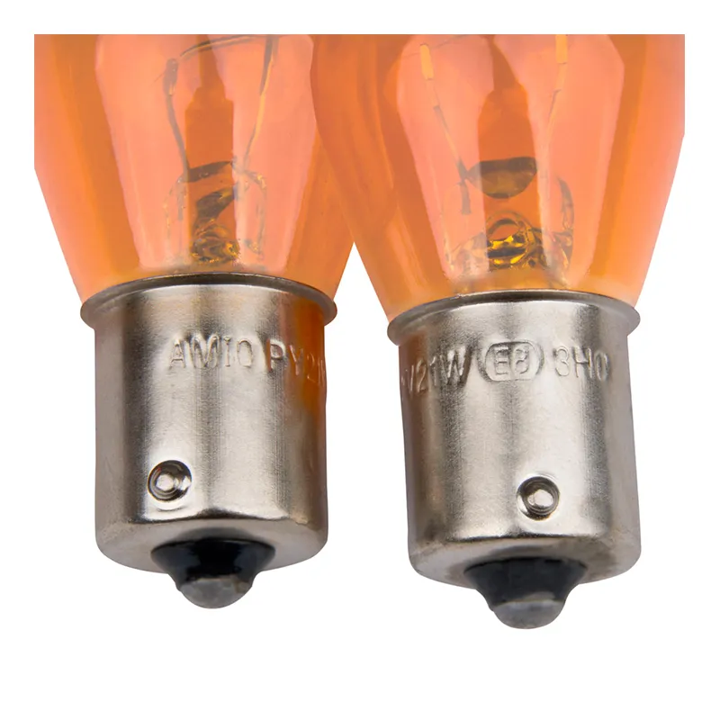 Галогенні лампочки Amio PY21W BAU15S 12V ORANGE 2шт (03352)