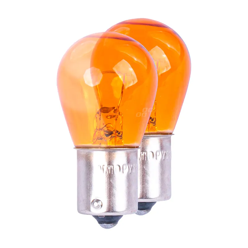 Галогенні лампочки Amio PY21W BAU15S 12V ORANGE 2шт (03352)