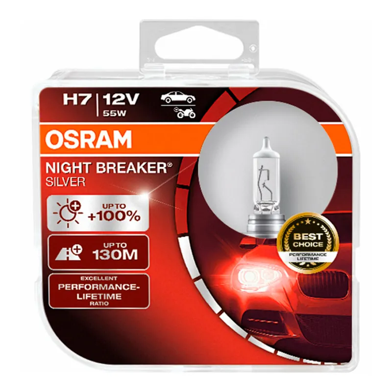 Лампа Osram Night Breaker Silver H7 12V 55W 2шт O-64210NBS-HCB