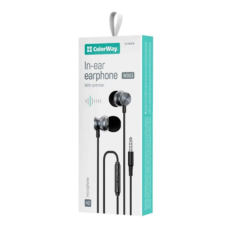 Гарнитура СolorWay 3.5 mm Wired Earphone UrbanBeat Black (CW-WD03BK)