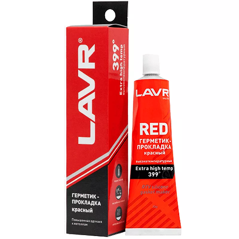 Герметик LAVR Red RTV silicone gasket maker 85г (Ln1737) Герметик LAVR Red RTV silicone gasket maker 85г (Ln1737)