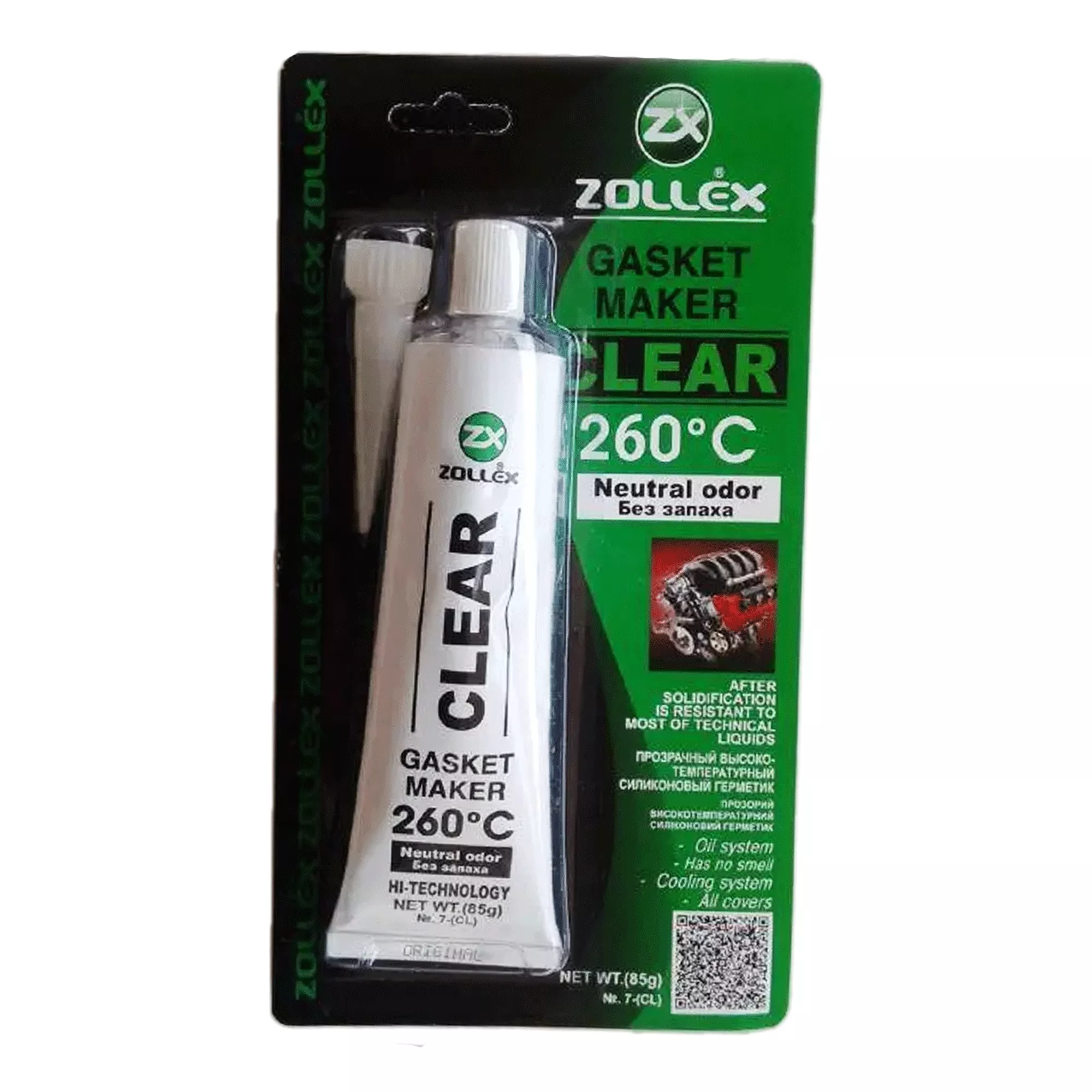 Герметик прокладка ZOLLEX Premium прозрачный 25г (CLEAR-25g/15012)