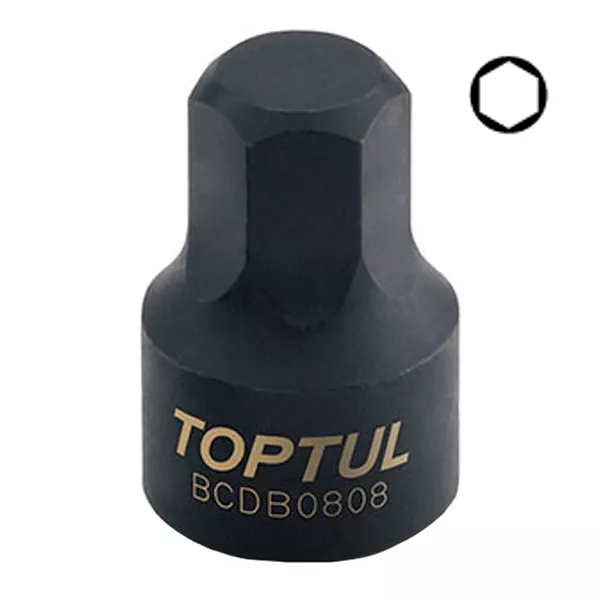 Головка HEX 8мм 1/4" (цельная) TOPTUL (BCDB0808) Головка HEX 8мм 1/4" (цельная) TOPTUL (BCDB0808)
