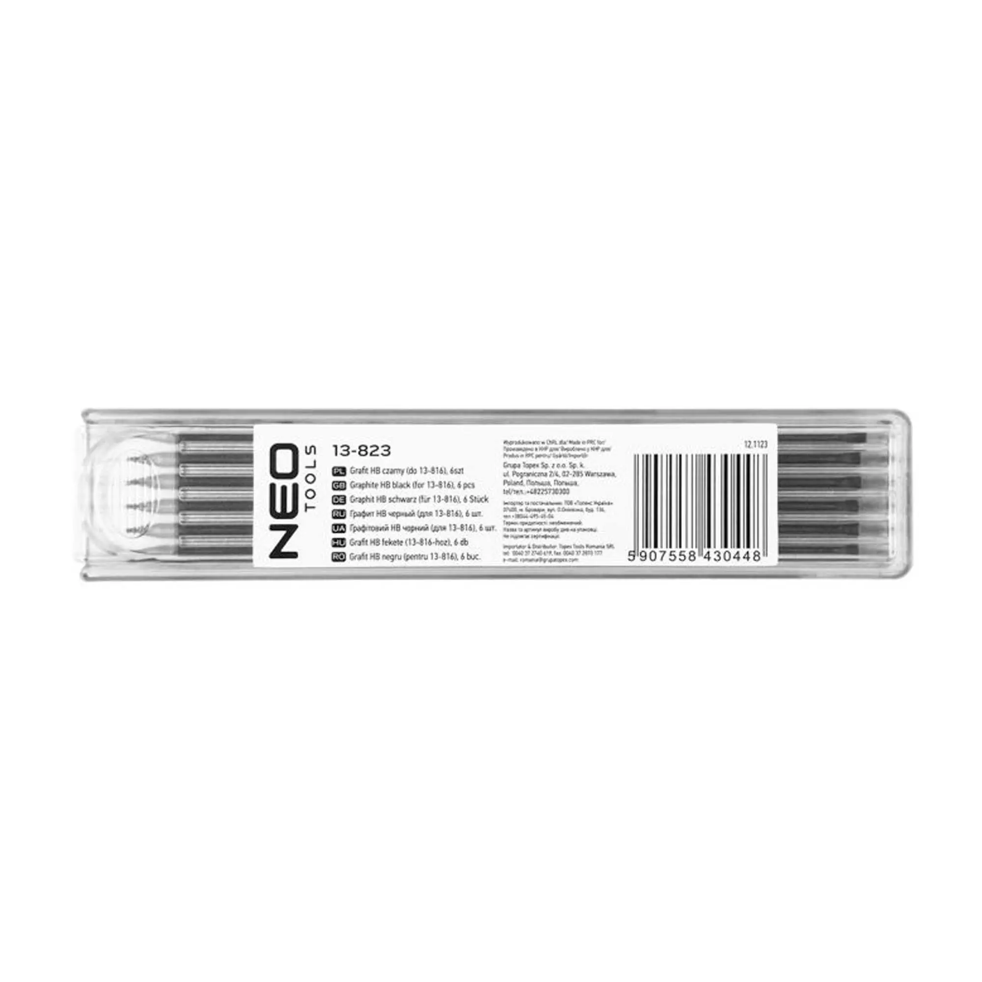 Графитовый стержень NEO TOOLS черный hb для 13-816 6 шт (13-823) Графитовый стержень NEO TOOLS черный hb для 13-816 6 шт (13-823)