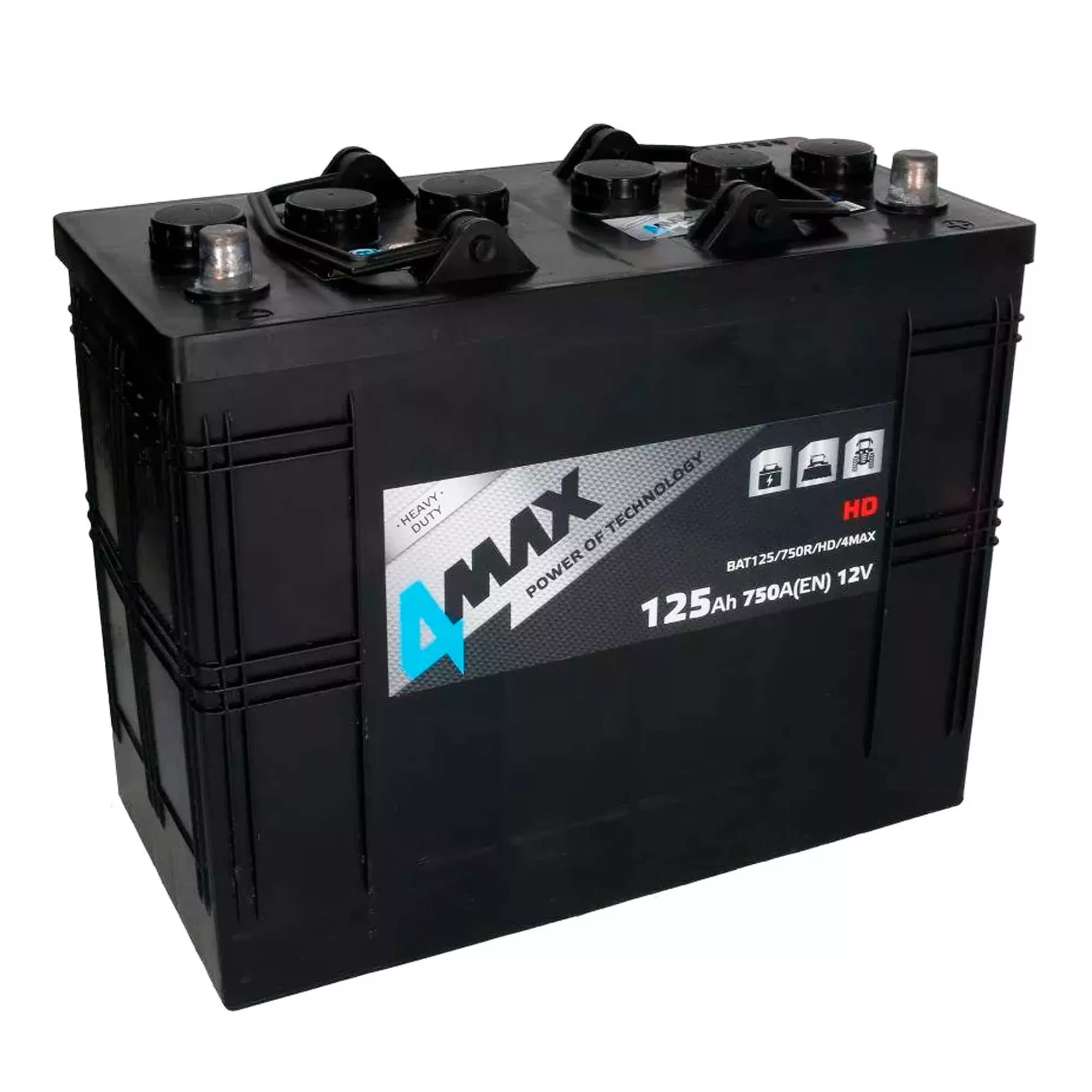 Грузовой аккумулятор 4MAX AKUMULATORY 12В 125AH АзЕ 750А (BAT125/750R/HD/4MAX)