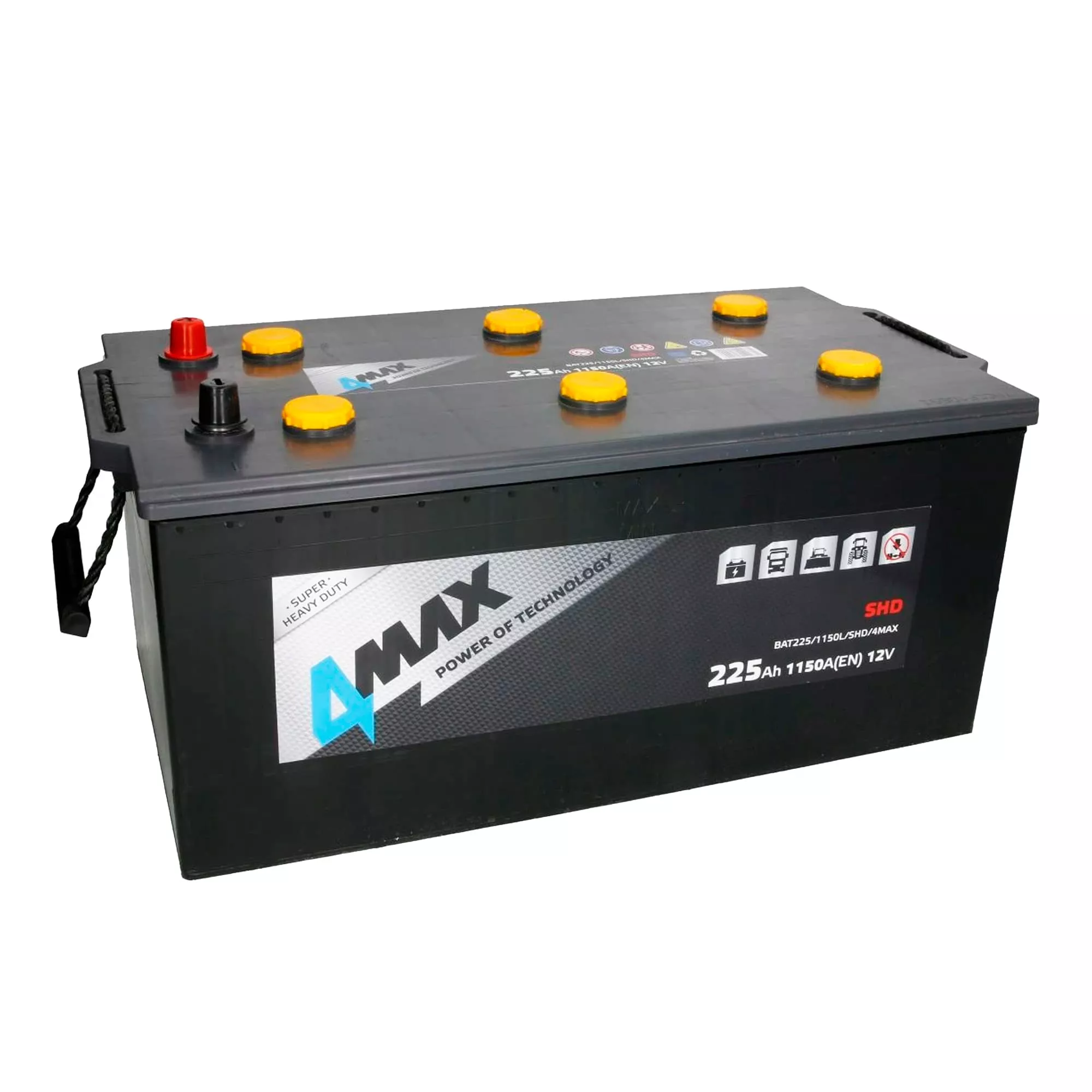 Вантажний акумулятор 4MAX AKUMULATORY 12В 225AH АЗ 1150А SHD (BAT225/1150L/SHD/4MAX)