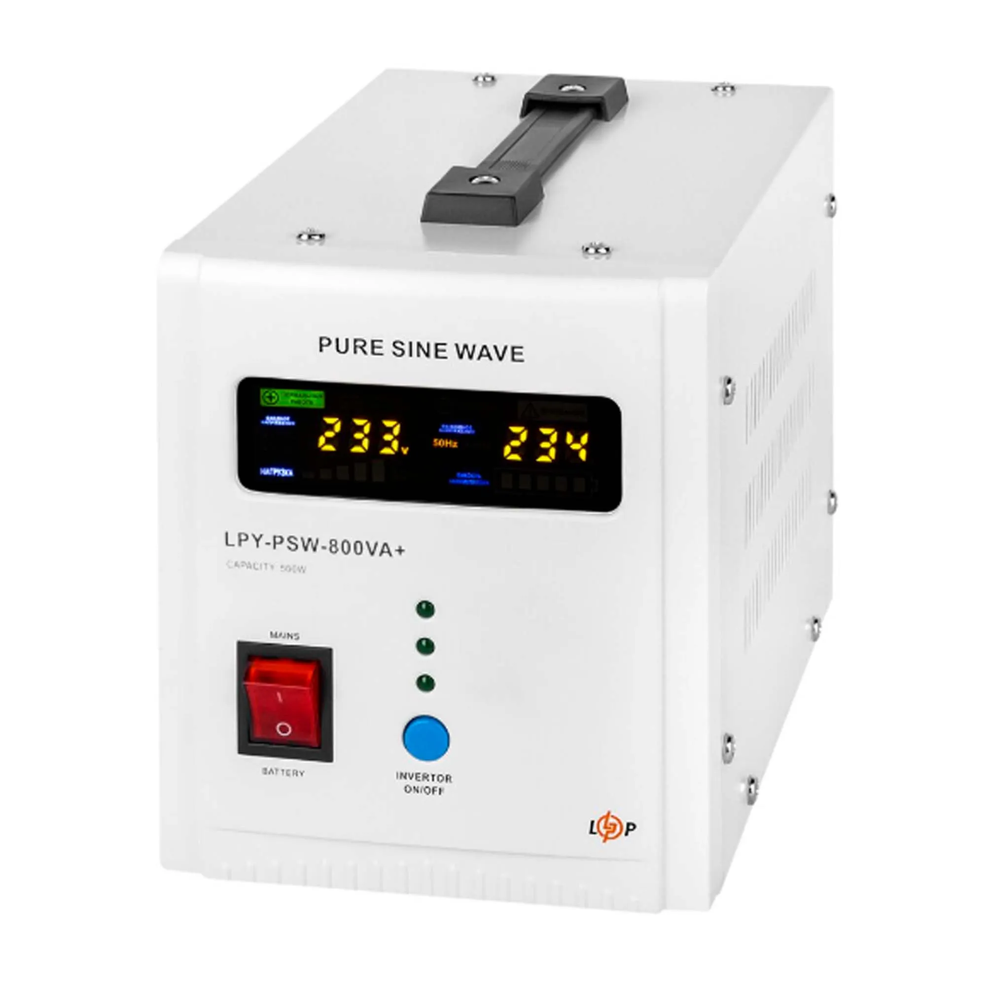 ИБП LogicPower LPY-PSW-800VA+ (560Вт)5A/15A, с правильной синусоидой 12V (LP4153)