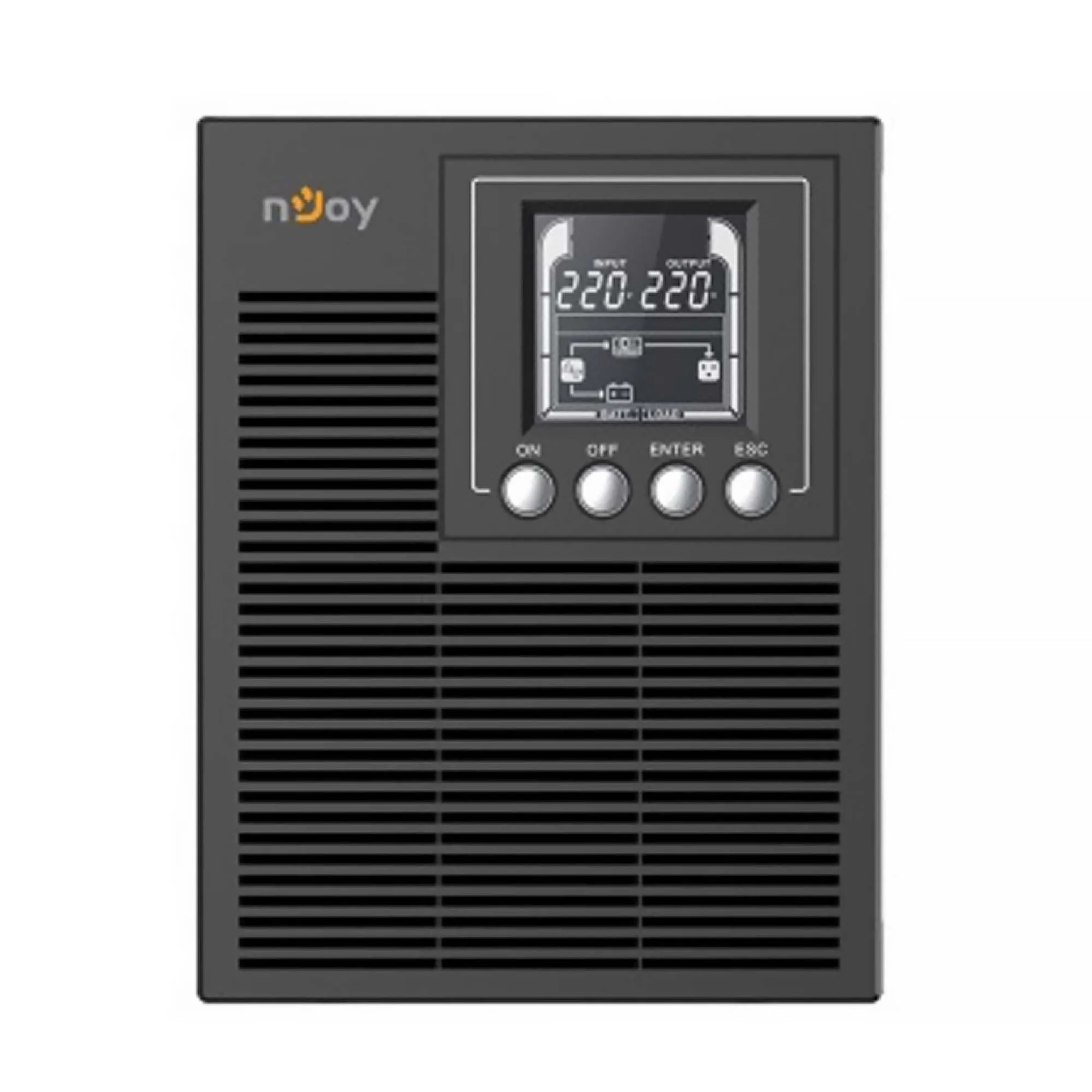 ДБЖ NJOY Echo Pro 1000, Online, 3 x Schuko, USB, LCD, метал, (UPOL-OL100EP-CG01B)