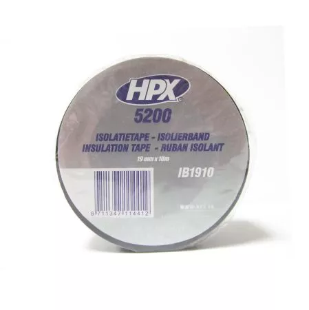 Ізолента HPX для електроізоляції, зміцнення, захисту і ремонту авто 19мм*10м чорна (IB1910)