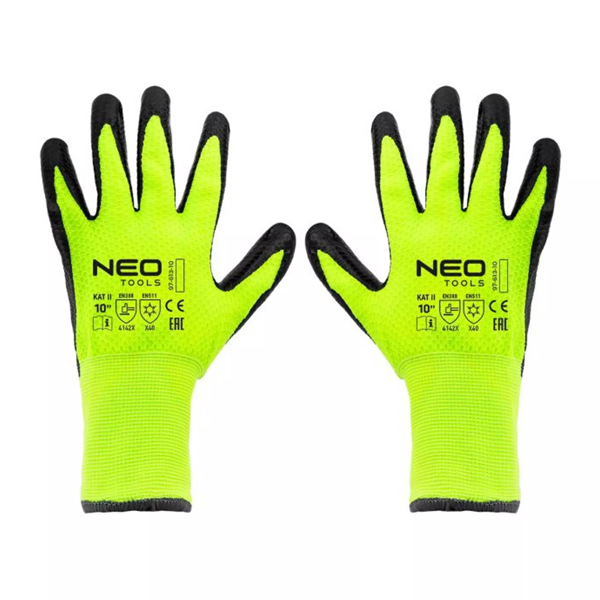 Ізольовані робочі рукавички NEO TOOLS, нейлон з латексним покриттям, 4142X, розмір 10 (97-613-10)