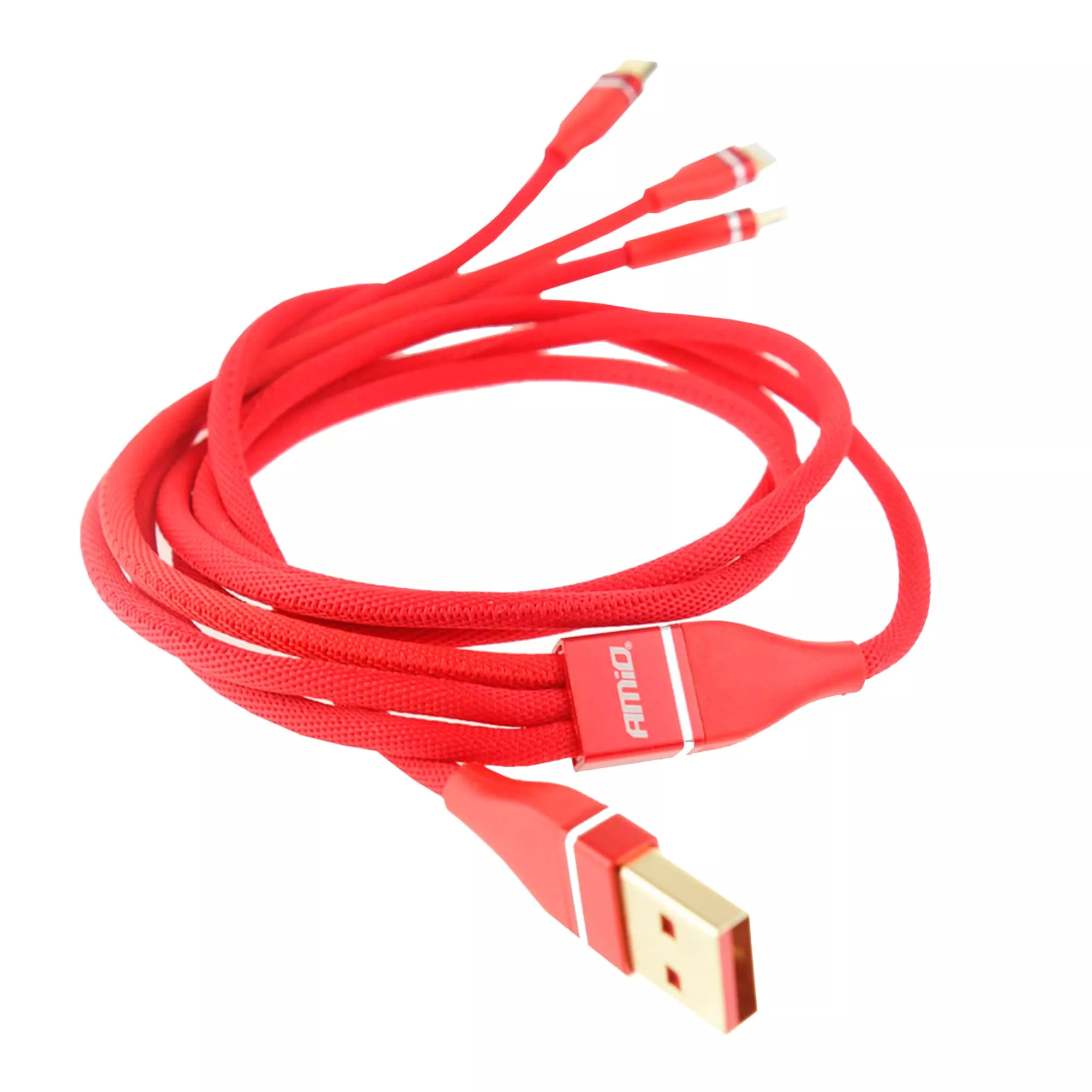 Кабель AMiO UC-7 Lightning USB Type-C, micro USB, 3.1A, 120см (02178)