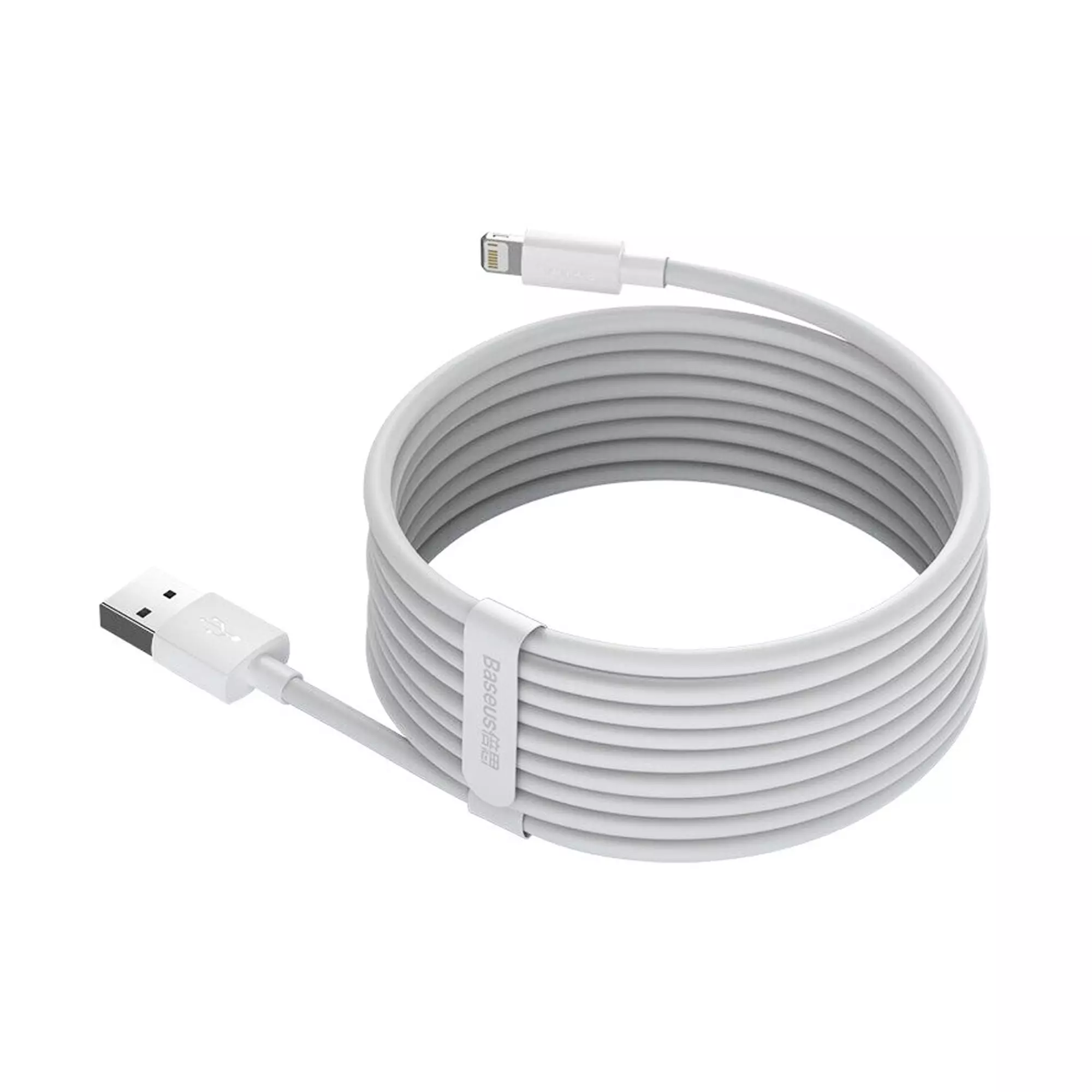 Кабель Baseus USB to Lightning 2.4A 1.5m белый 2 шт (TZCALZJ-02)