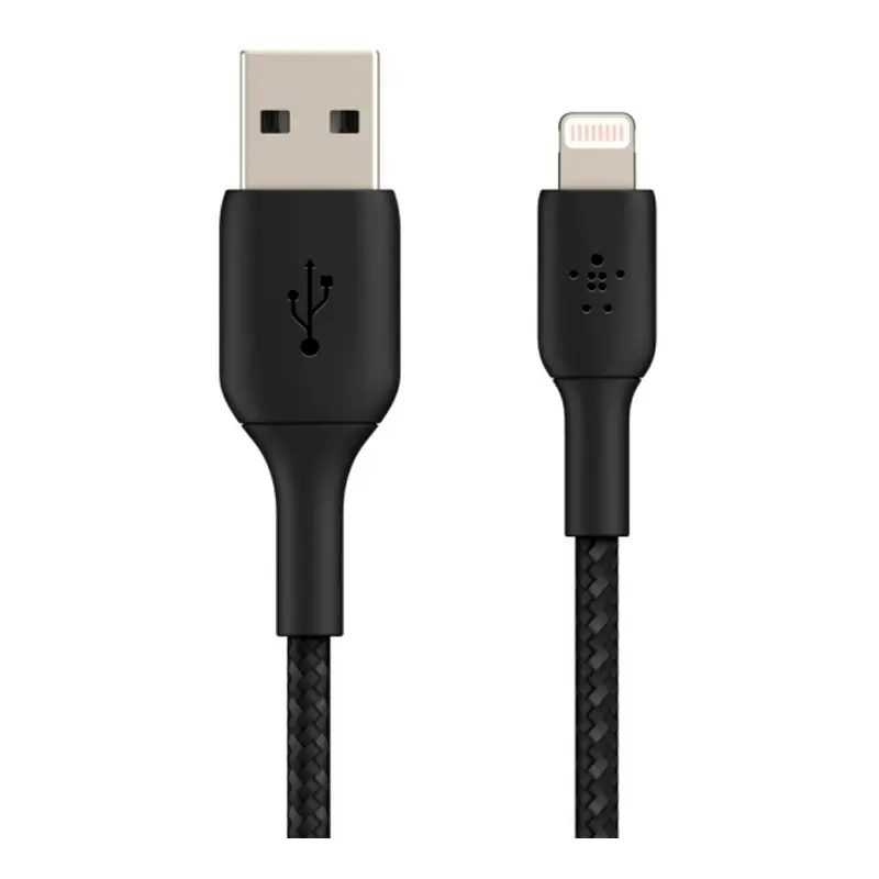 Кабель Belkin USB-A - Lightning BRAIDED 1м black (CAA002BT1MBK)