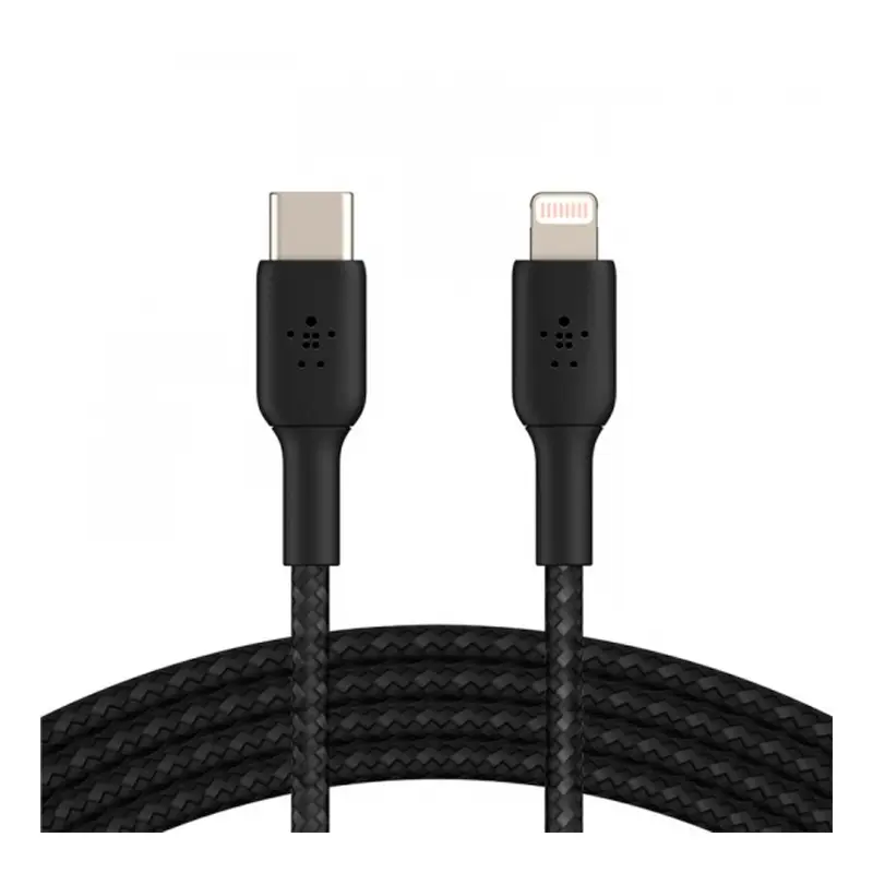 Кабель Belkin USB-С - Lightning Braided 1м black (CAA004BT1MBK)