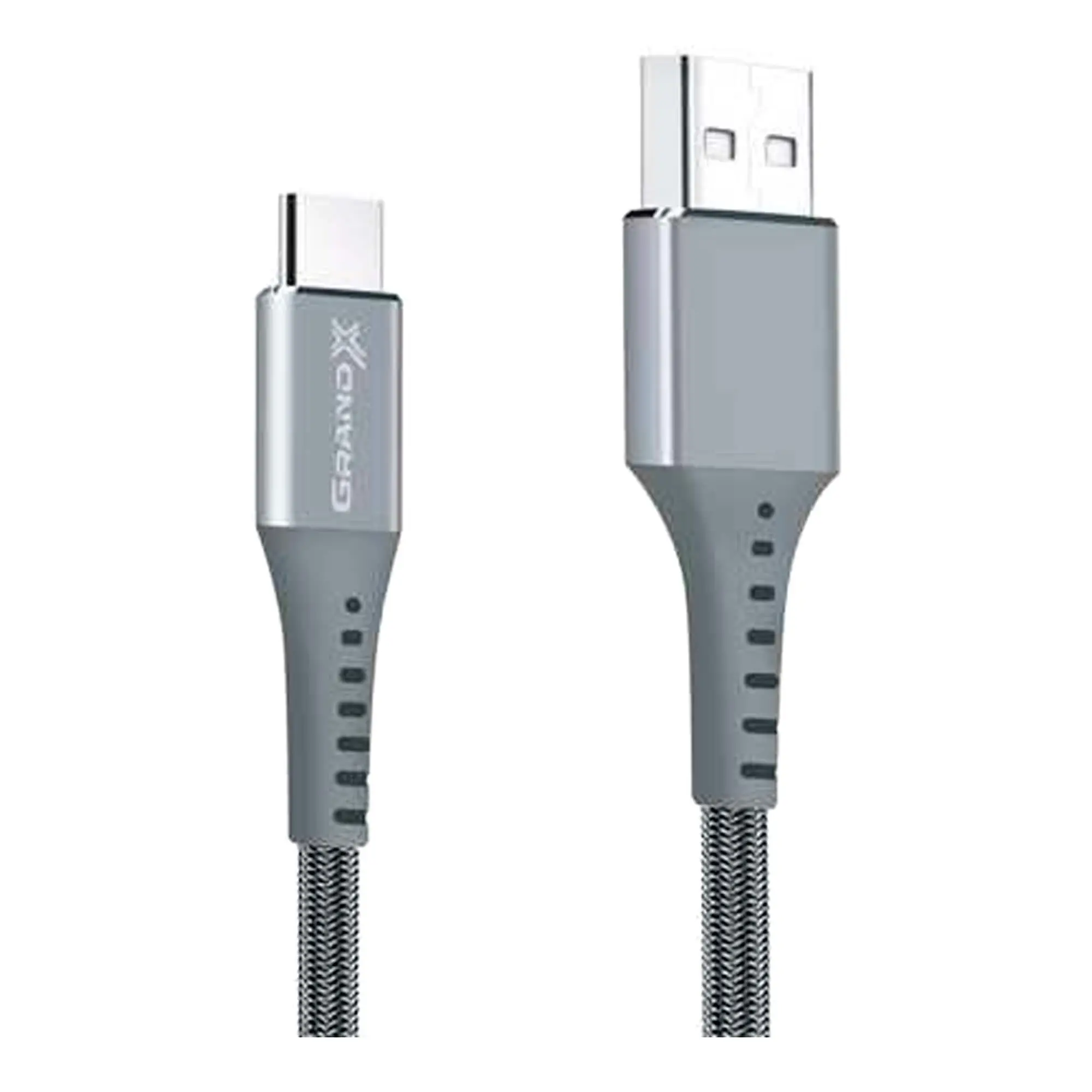Кабель Grand-X USB-type C 3A, 1.2m, Fast Сharge, Grey толст.нейлон оплетка, премиум BOX (FC-12G)