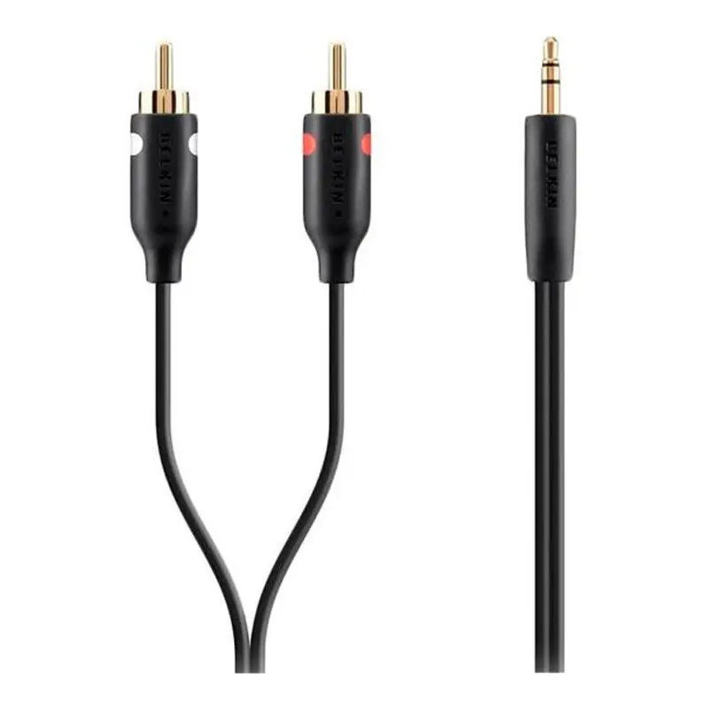 Кабель jack 3.5 до 2xRCA (M/M) Belkin 2м чорний (F3Y116BT2M) Кабель jack 3.5 до 2xRCA (M/M) Belkin 2м чорний (F3Y116BT2M)