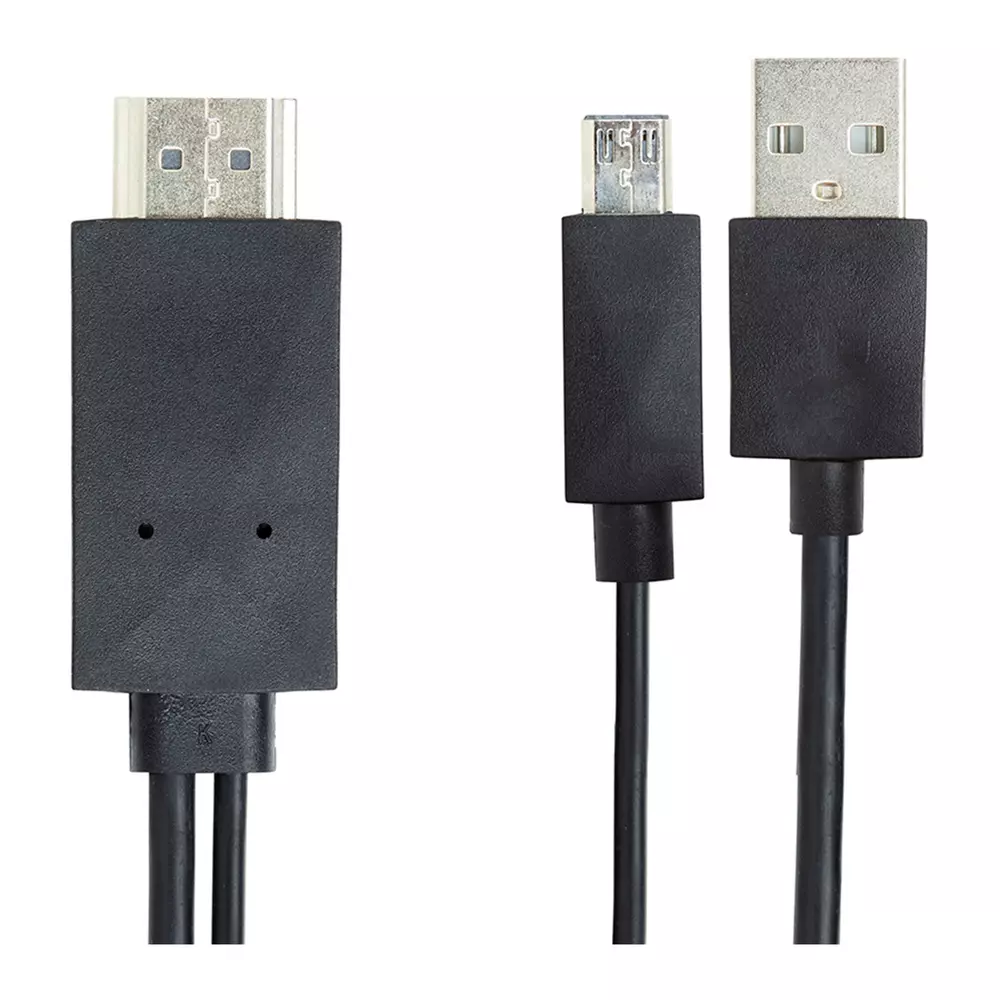 Кабель-переходник PowerPlant HDMI – micro USB + USB 1.8м (CA910861)