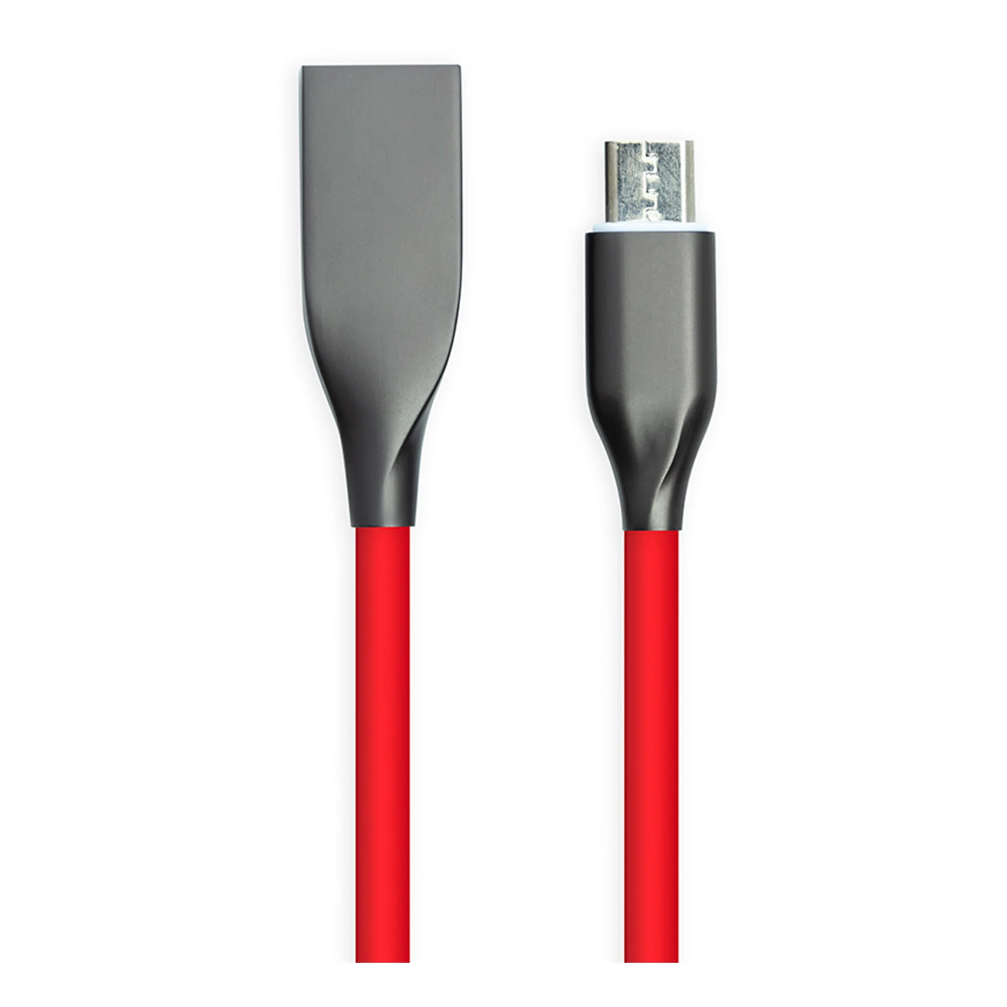 Кабель PowerPlant USB - microUSB 1м силикон красный (CA911363)