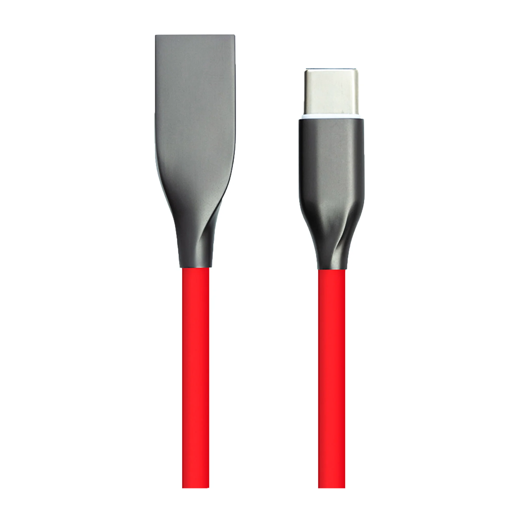 Кабель PowerPlant USB-Type-C 1м силікон червоний (CA911387)