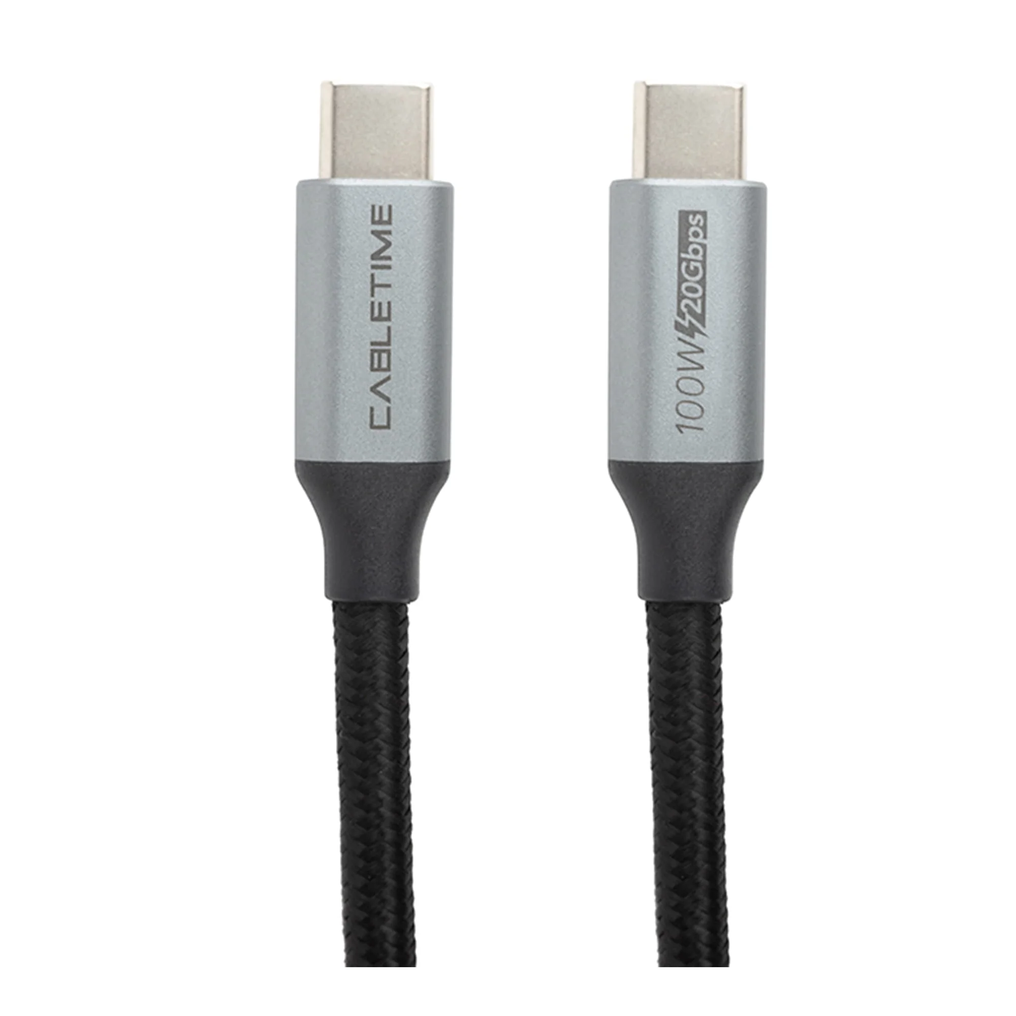 Кабель PowerPlant USB3.1 USB-C - USB-C 20Gbps 100W 20V/ 5A 4K/ 60HZ 1м (CA913312)