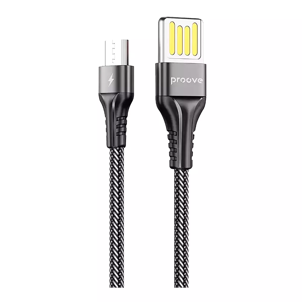 Кабель Proove Double Way Weft Micro USB 2.4A 1м Black (422202) (508770001)