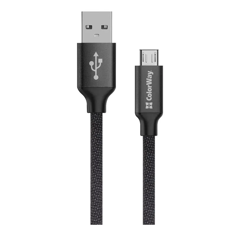 Кабель синхронизации ColorWay USB-MicroUSB Black (CW-CBUM009-BK) Кабель синхронизации ColorWay USB-MicroUSB Black (CW-CBUM009-BK)