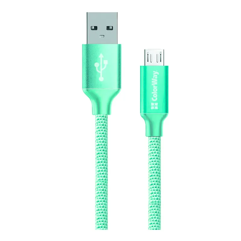 Кабель синхронизации ColorWay USB-MicroUSB Mint (CW-CBUM002-MT) Кабель синхронизации ColorWay USB-MicroUSB Mint (CW-CBUM002-MT)