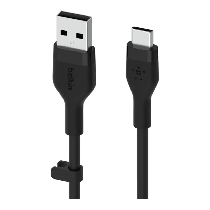 Кабель USB-A к USB-C зарядки/синхронизации Belkin 1м Type-C силиконовый с клипсой черный (CAB008BT1MBK) Кабель USB-A к USB-C зарядки/синхронизации Belkin 1м Type-C силиконовый с клипсой черный (CAB008BT1MBK)