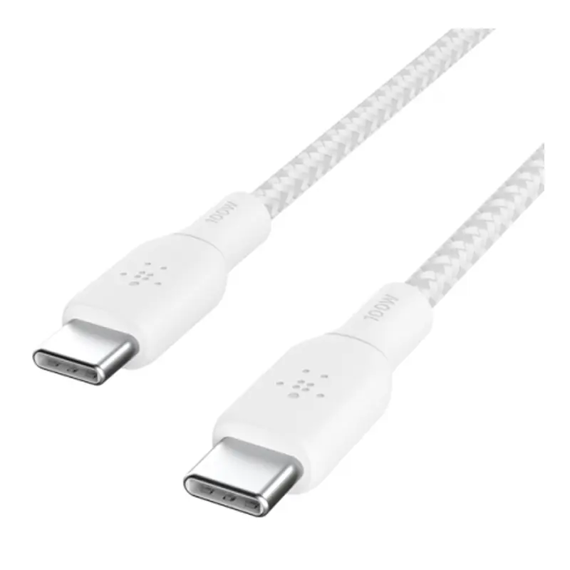 Кабель USB-C к USB-C зарядки/синхронизации Belkin 2м 60Вт Type-C плетеный силиконовый с ремешком на магните белый (CAB011BT2MWH) Кабель USB-C к USB-C зарядки/синхронизации Belkin 2м 60Вт Type-C плетеный силиконовый с ремешком на магните белый (CAB011BT2MWH)