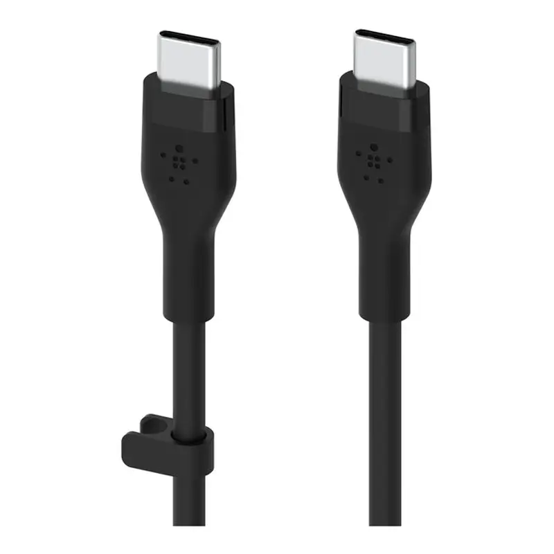 Кабель USB-C к USB-C зарядки/синхронизации Belkin 3м 60Вт Type-C силиконовый с клипсой черный (CAB009BT3MBK) Кабель USB-C к USB-C зарядки/синхронизации Belkin 3м 60Вт Type-C силиконовый с клипсой черный (CAB009BT3MBK)