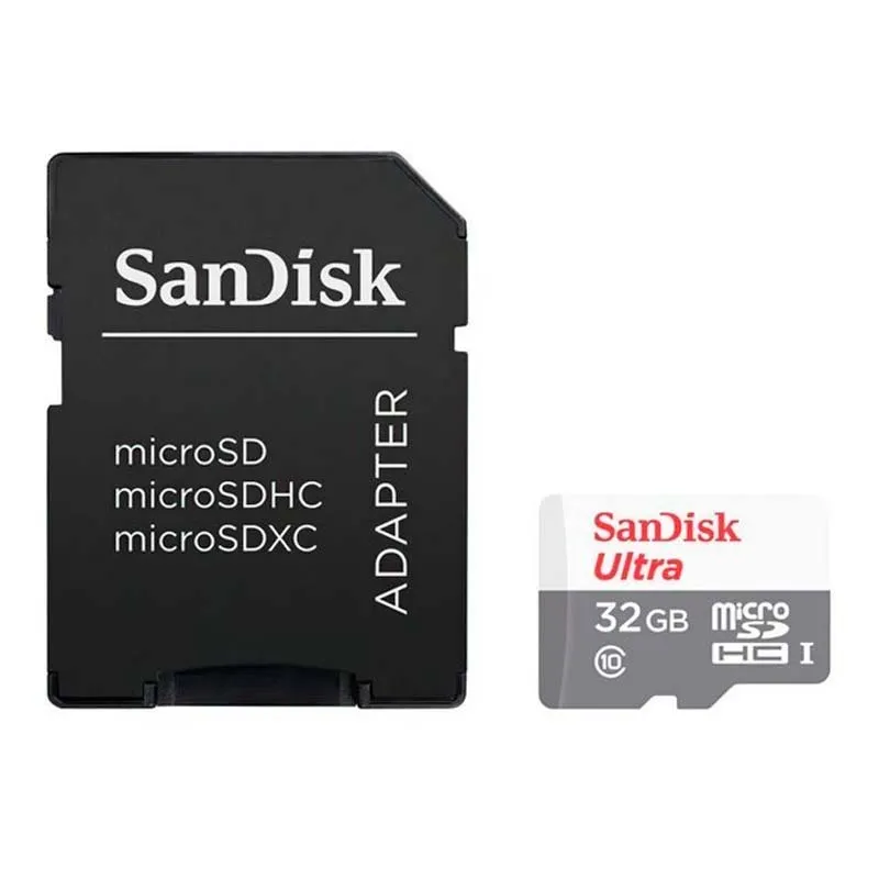 Карта пам'яті SanDisk microSD 32GB C10 UHS-I R100MB/s Ultra + SD (SDSQUNR-032G-GN3MA) Карта пам'яті SanDisk microSD 32GB C10 UHS-I R100MB/s Ultra + SD (SDSQUNR-032G-GN3MA)
