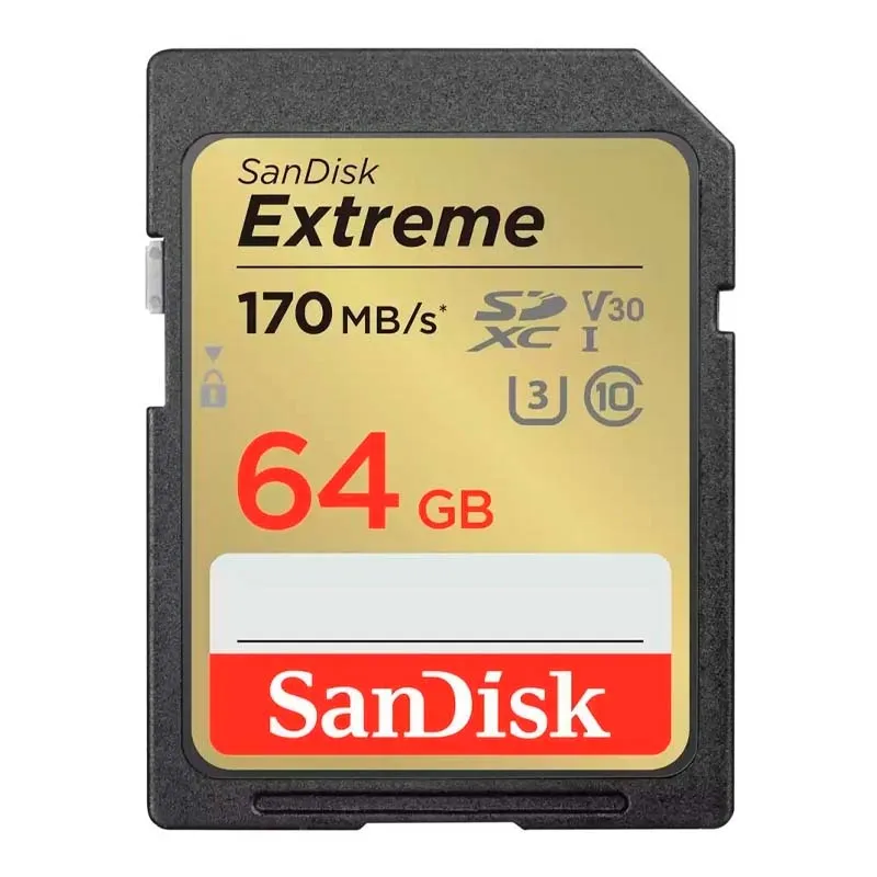 Карта памяти SanDisk MicroSDXC 64GB C10 UHS-I Extreme V30 U3 R170/W80MB/s + SD (SDSQXAH-064G-GN6MA)