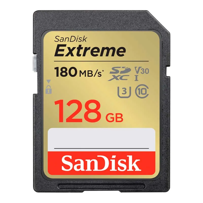 Карта пам'яті SanDisk SD 128GB C10 UHS-I U3 R180/W90MB/s Extreme V30 (SDSDXVA-128G-GNCIN) Карта пам'яті SanDisk SD 128GB C10 UHS-I U3 R180/W90MB/s Extreme V30 (SDSDXVA-128G-GNCIN)