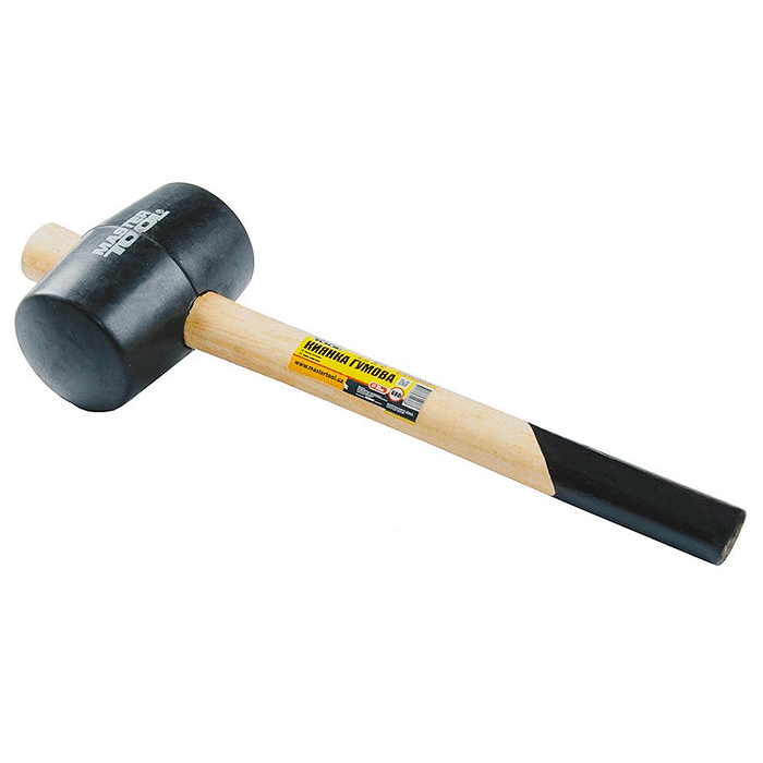 Киянка Mastertool - 680 г х 75 мм, черная резина, ручка деревянная(02-0303)