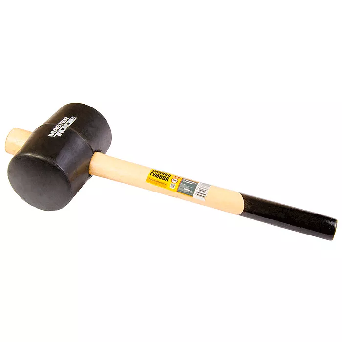 Киянка Mastertool - 900 г х 80 мм, черная резина, ручка деревянная(02-0304)
