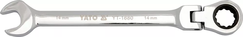 Ключ комбінований з трещеткой і шарніром YATO CrV М12мм L170мм (YT-1678)