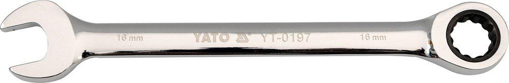 Ключ комбинированный с трещеткой YATO CrV М15мм L200мм (YT-0196)