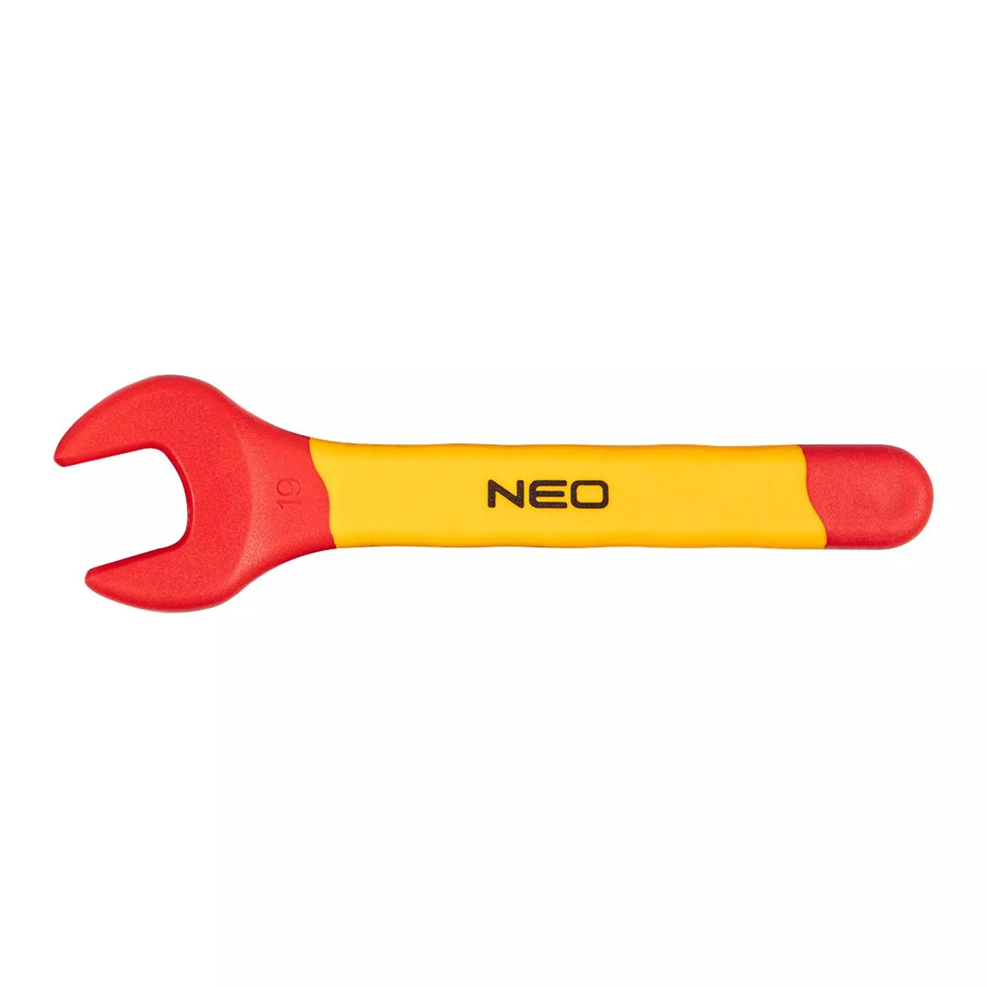 Ключ NEO TOOLS с открытым зевом односторонний 19 мм 1000V (01-123) Ключ NEO TOOLS с открытым зевом односторонний 19 мм 1000V (01-123)