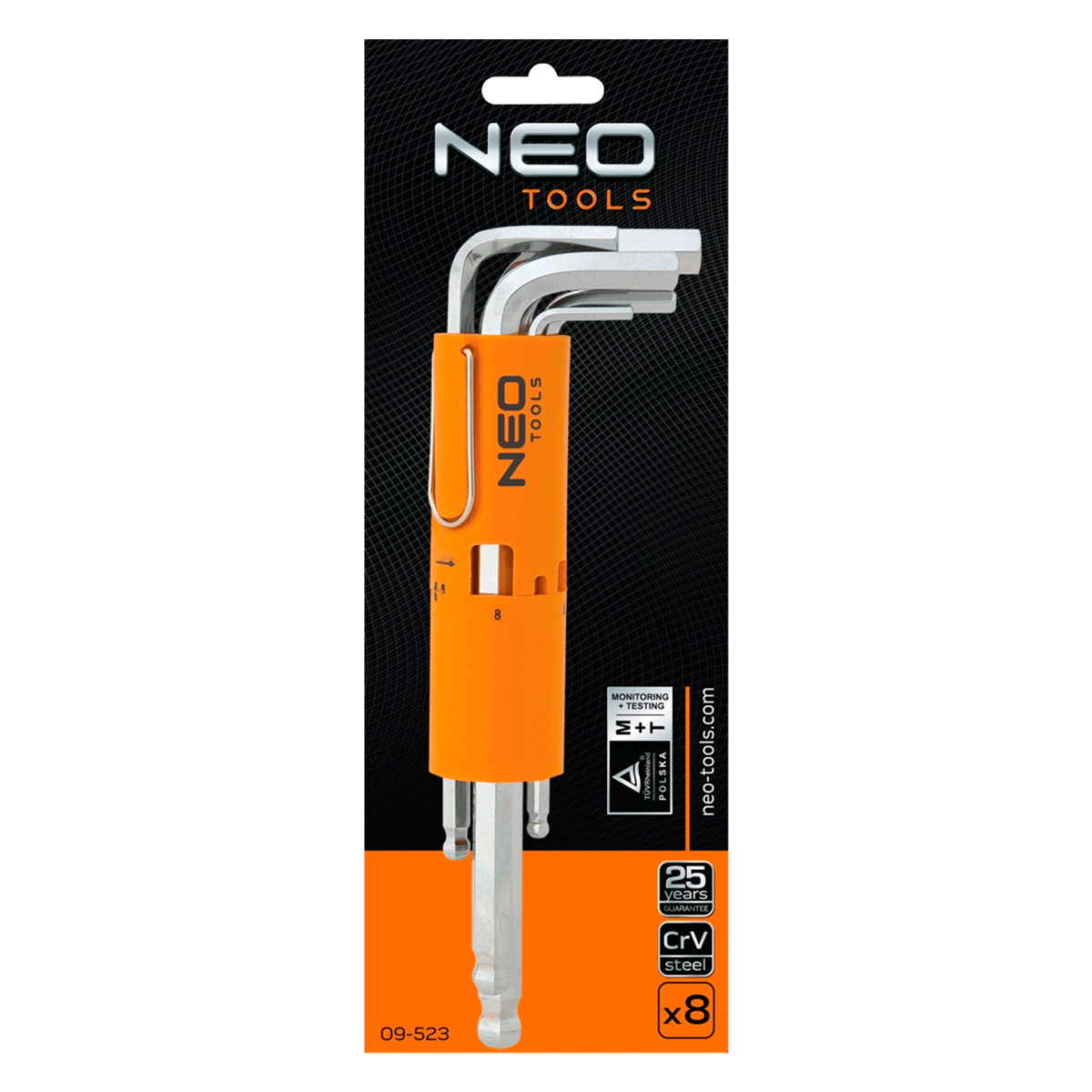 Ключи NEO шестигранные, 2.5-10 мм, набор 8 шт. (09-523) - Купить