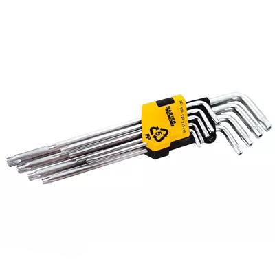 Ключи TORX набор 9 шт CrV длинные(Т10-Т50 L90-227мм) (75-0961) Ключи TORX набор 9 шт CrV длинные(Т10-Т50 L90-227мм) (75-0961)