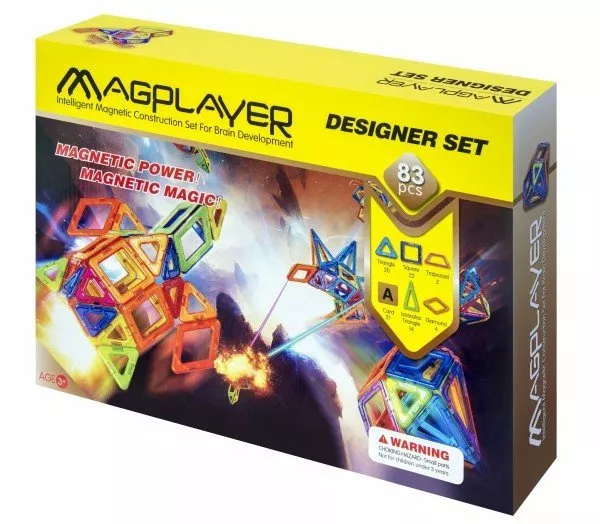 Конструктор Magplayer магнитный набор 83 эл.