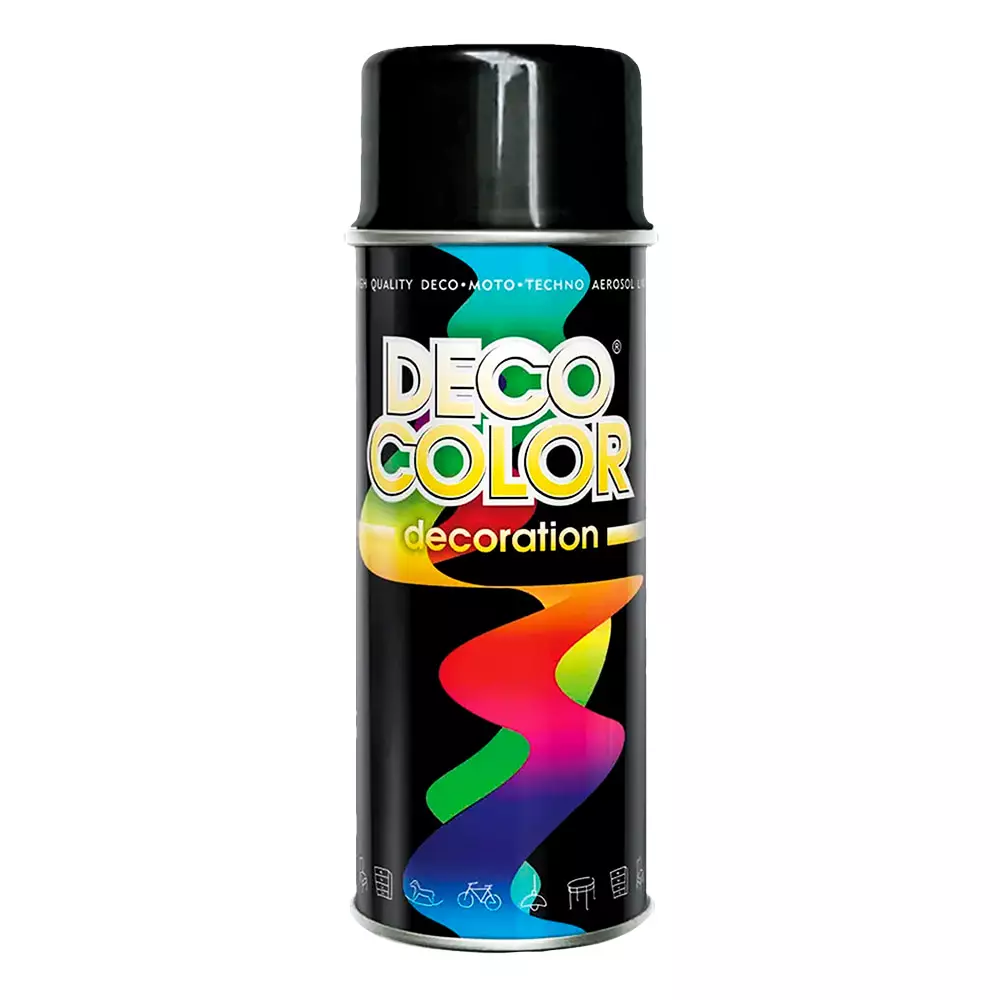 Краска аэрозольная DecoСolor RAL9005 черный блеск 400мл (720149) (39720149)
