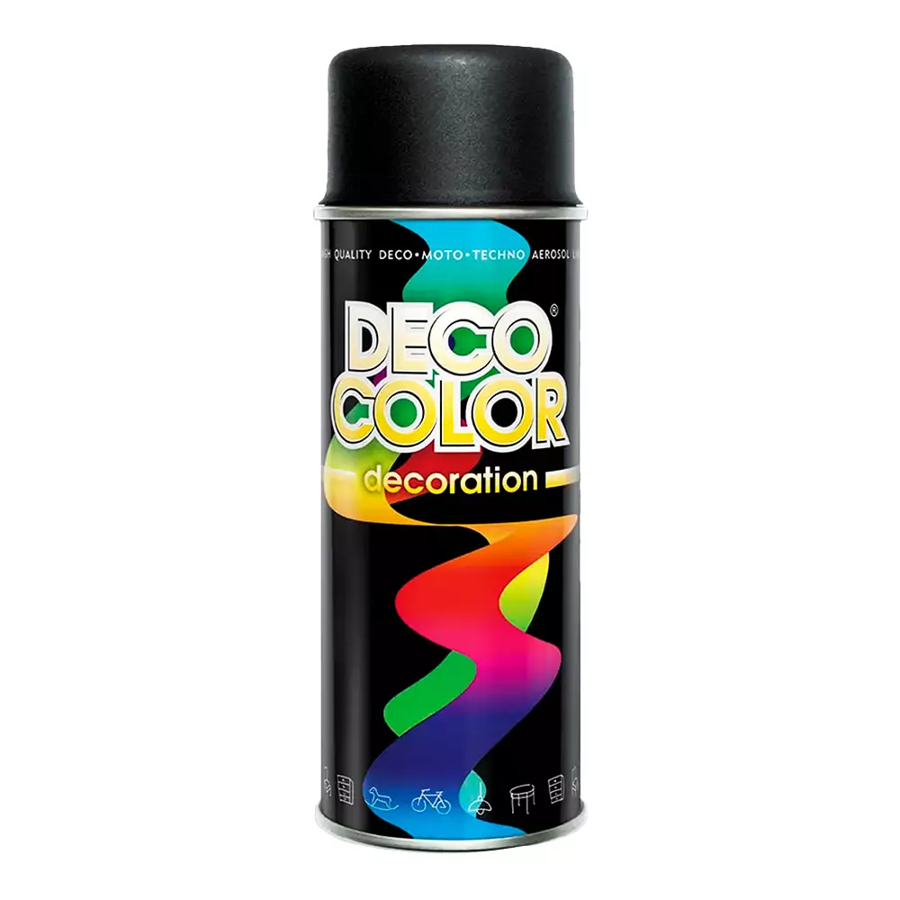 Краска аэрозольная DecoСolor RAL9005 черный мат 400мл (720156) (39720156)