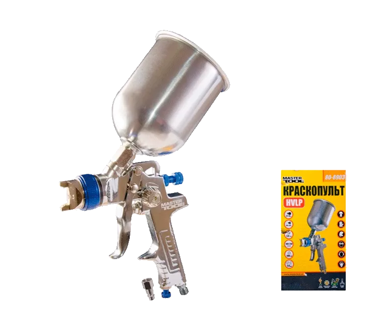 Краскопульт HVLP ВБ 600 мл, алюминий, Ø 1,4 мм, 160-240 л/мин, 3-4 бар MASTER TOOL (80-8903) Краскопульт HVLP ВБ 600 мл, алюминий, Ø 1,4 мм, 160-240 л/мин, 3-4 бар MASTER TOOL (80-8903)
