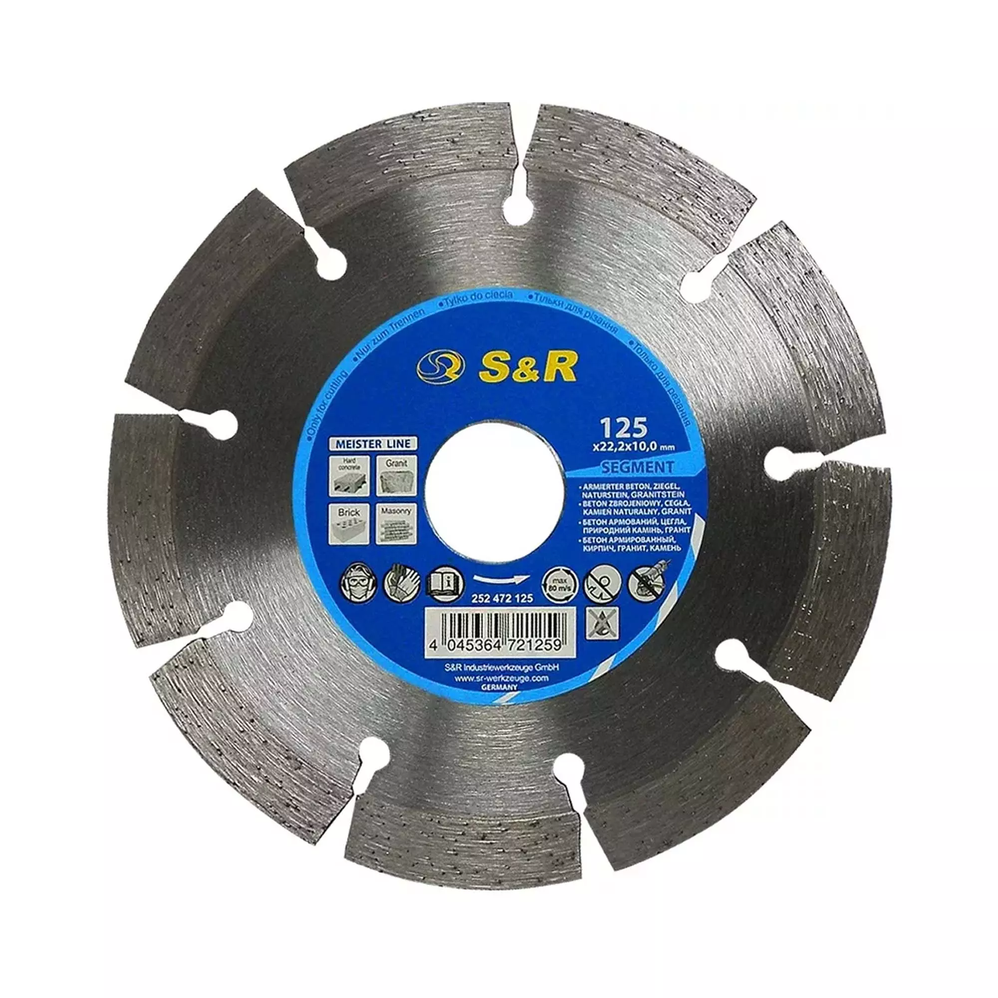 Круг алмазный сегментный S&R Meister 125x22.2 (252472125) Круг алмазный сегментный S&R Meister 125x22.2 (252472125)