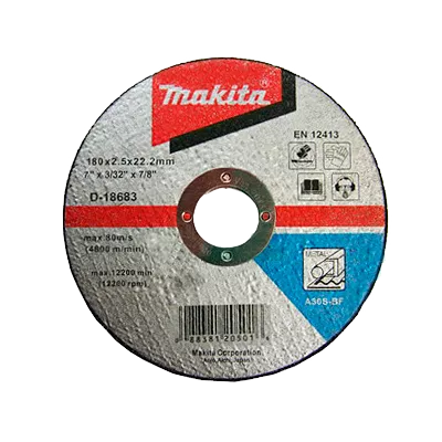 КРУГ ВІДРІЗНИЙ ПО МЕТАЛУ MAKITA 180X22,23X2,5ММ (D-18683) КРУГ ВІДРІЗНИЙ ПО МЕТАЛУ MAKITA 180X22,23X2,5ММ (D-18683)